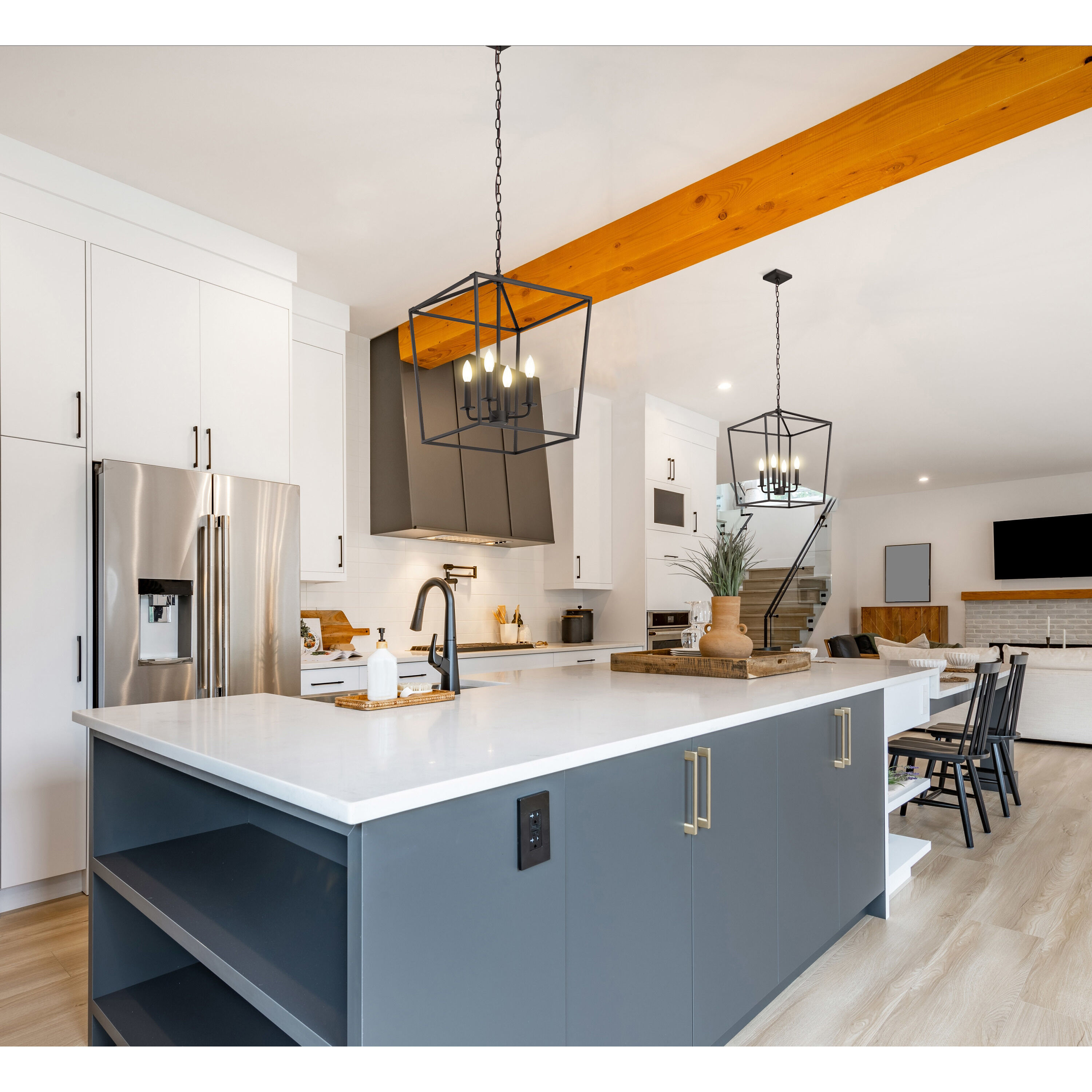 Emma 4 Light 20 inch Matte Black Pendant Ceiling Light