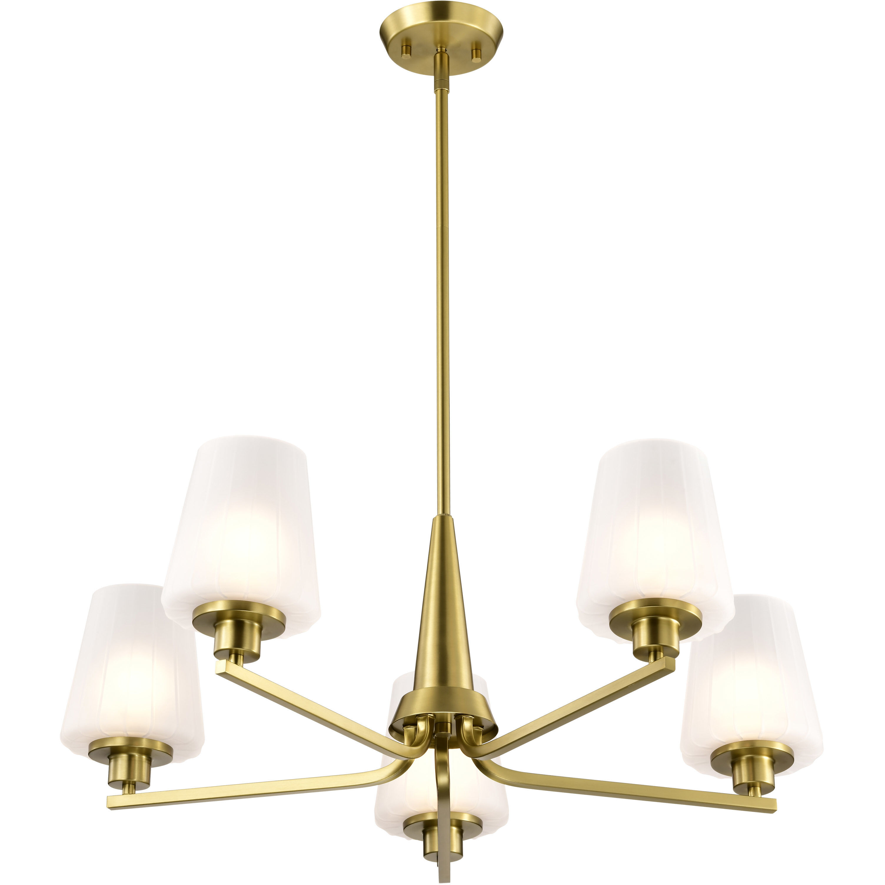 Lune 30 inch Vintage Brass Chandelier Ceiling Light