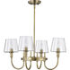 Brookside 4 Light 24 inch Vintage Brass Chandelier Ceiling Light