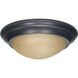Signature 2 Light 14 inch Mahogany Bronze Flushmount Ceiling Light
