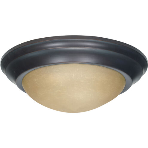 Signature 2 Light 14 inch Mahogany Bronze Flushmount Ceiling Light