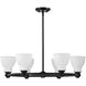 Russel 6 Light 28 inch Matte Black Chandelier Ceiling Light