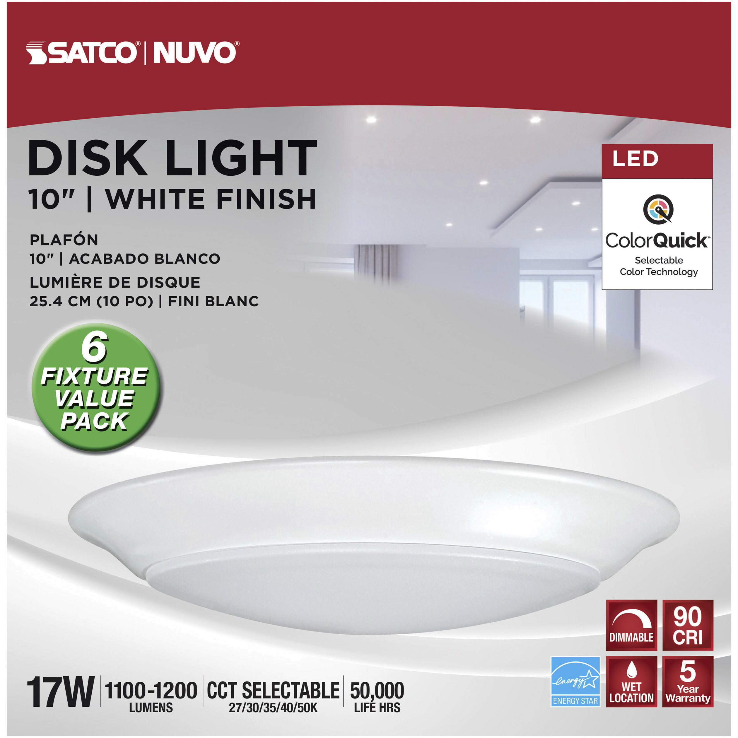 Brentwood Integrated LED White LED Disk