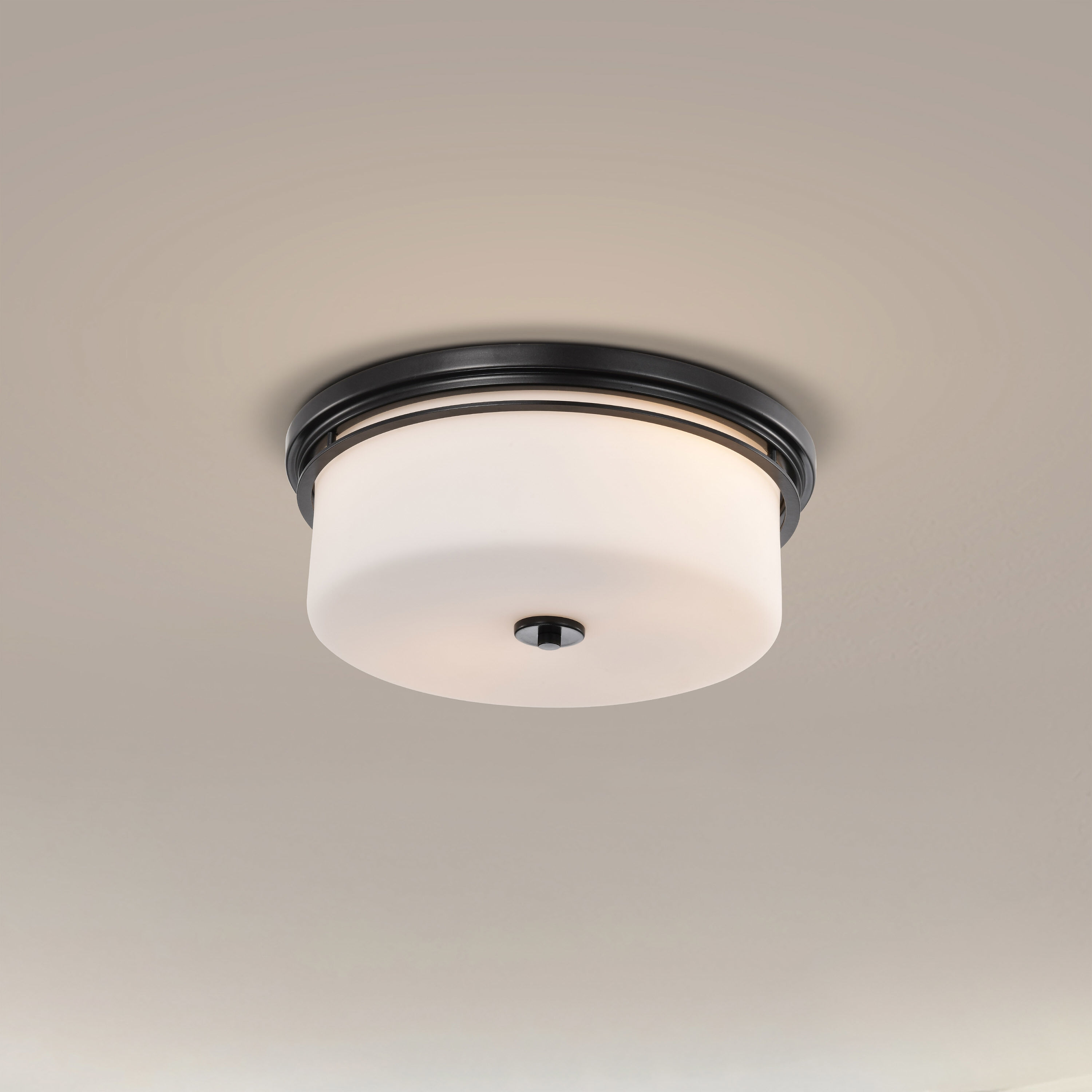 Warren 15 inch Gun Metal Flush Mount Ceiling Light
