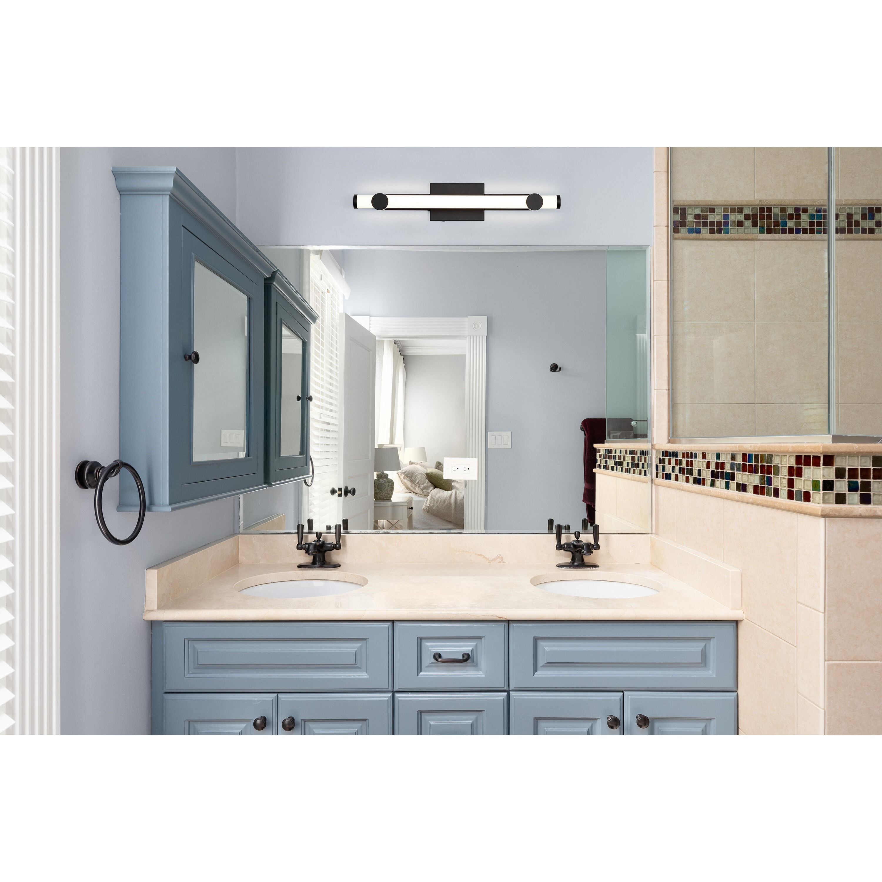 Bowman LED 24 inch Matte Black Vanity Light Wall Light