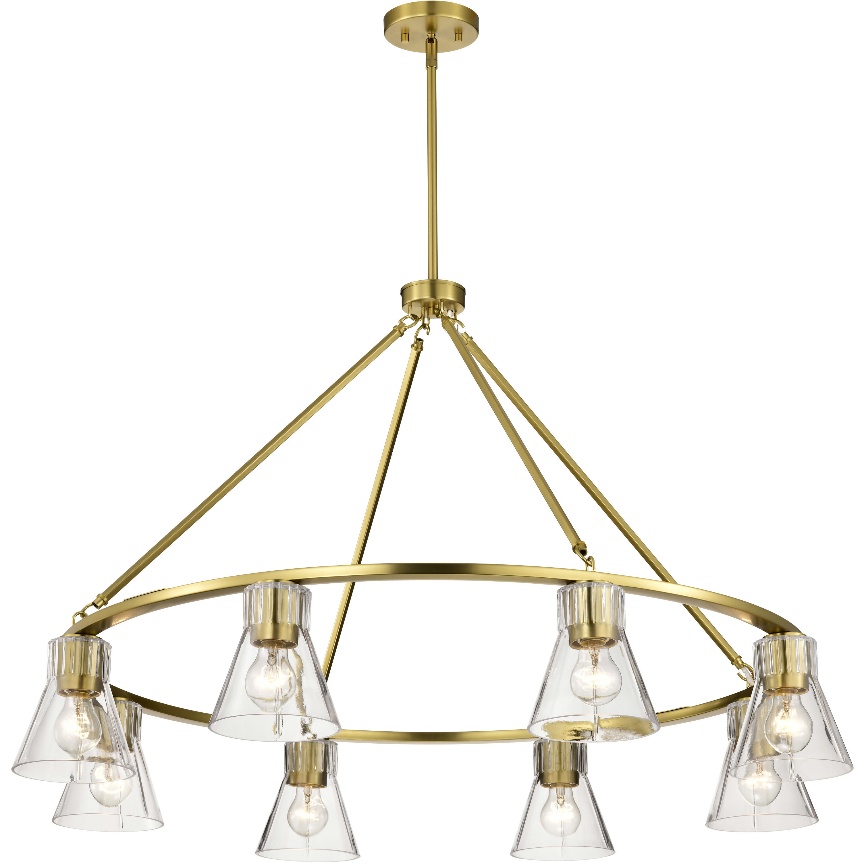 Gianna 40 inch Vintage Brass Chandelier Ceiling Light