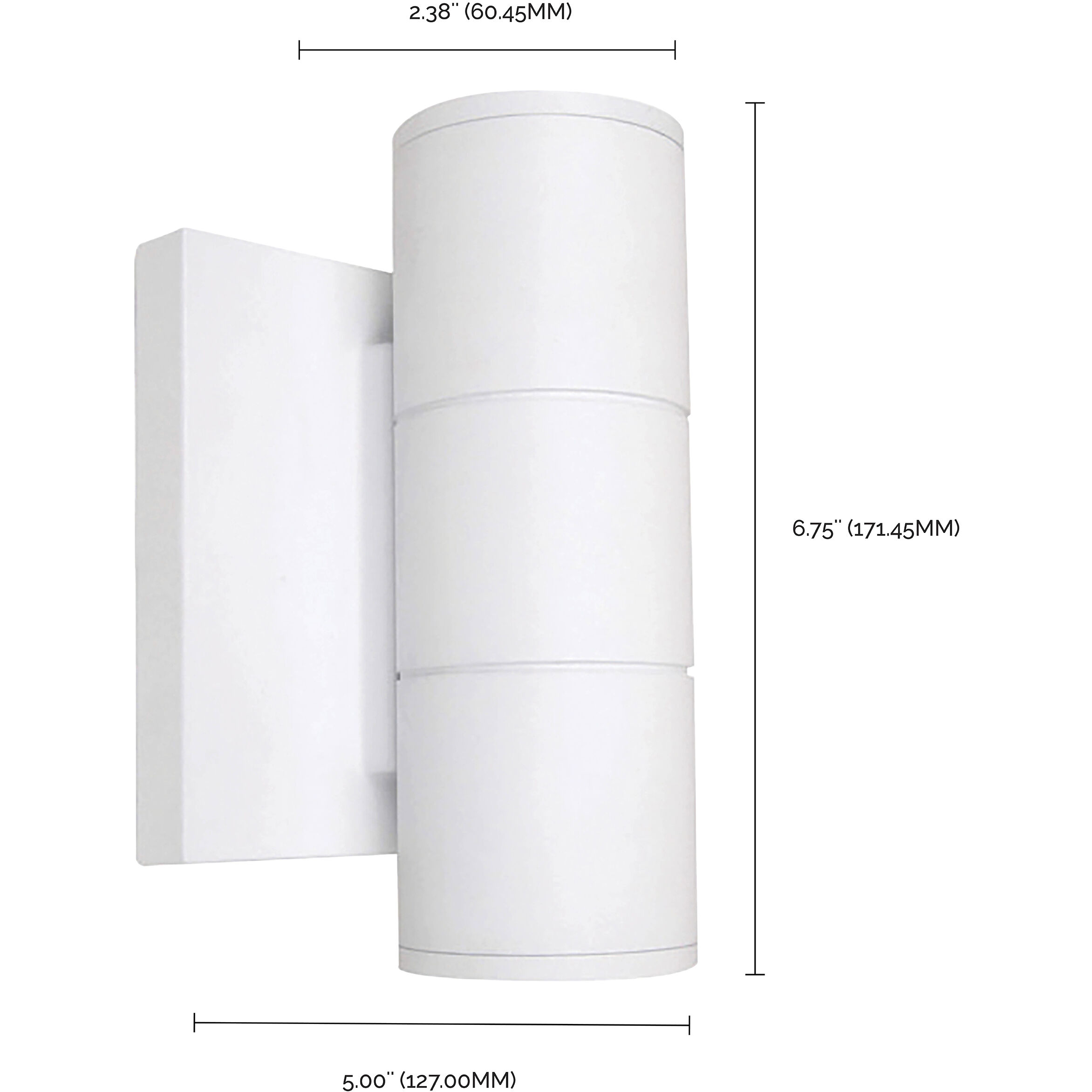 Brentwood LED 7 inch White Outdoor Wall Sconce, Small