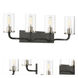 Sherwood 4 Light 32 inch Iron Black and Brushed Nickel Accents Vanity Light Wall Light