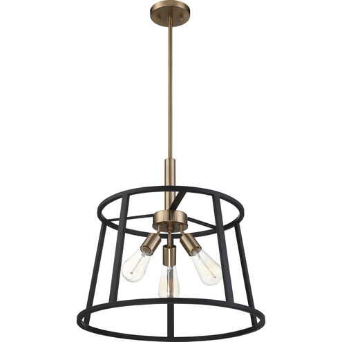 Chassis 3 Light 20 inch Copper Brushed Brass and Matte Black Pendant Ceiling Light