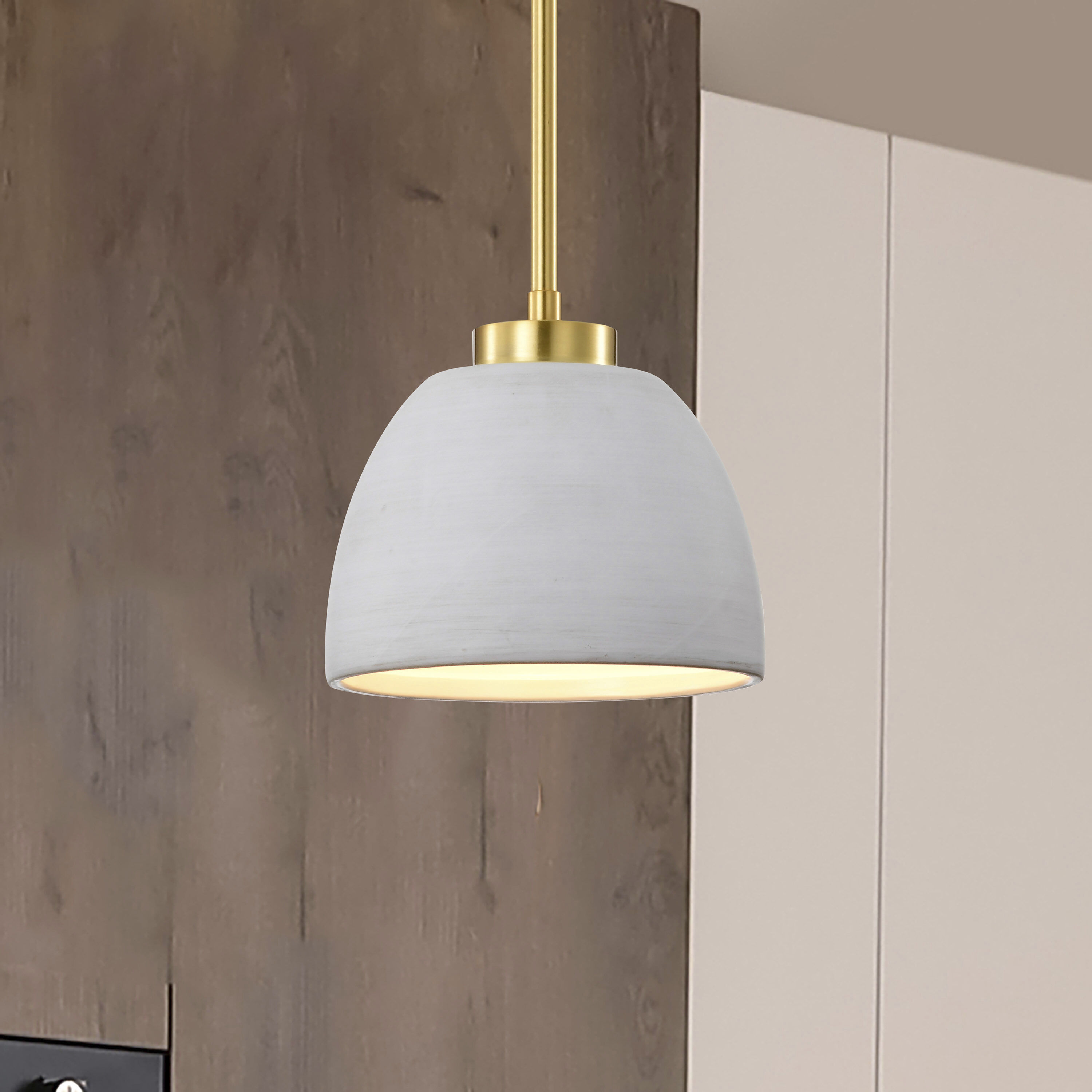 Collins 7.5 inch Brushed Brass Pendant Ceiling Light