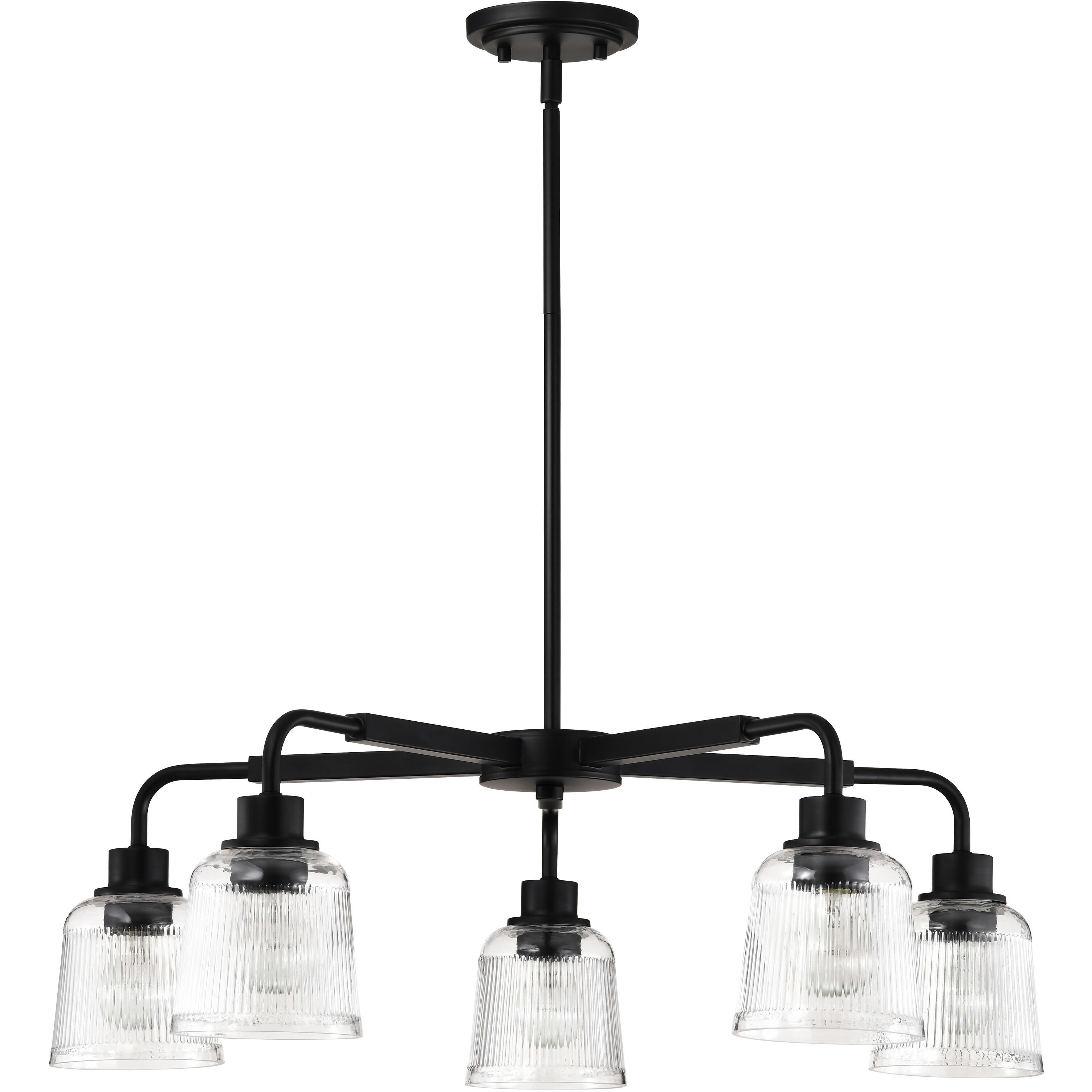 Grayson 30 inch Matte Black Chandelier Ceiling Light