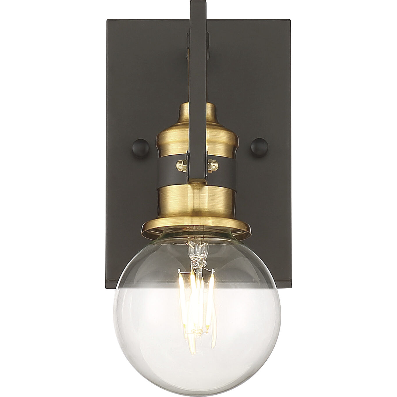 Intention 1 Light 5 inch Warm Brass and Black Vanity Light Wall Light