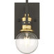 Intention 1 Light 5 inch Warm Brass and Black Vanity Light Wall Light