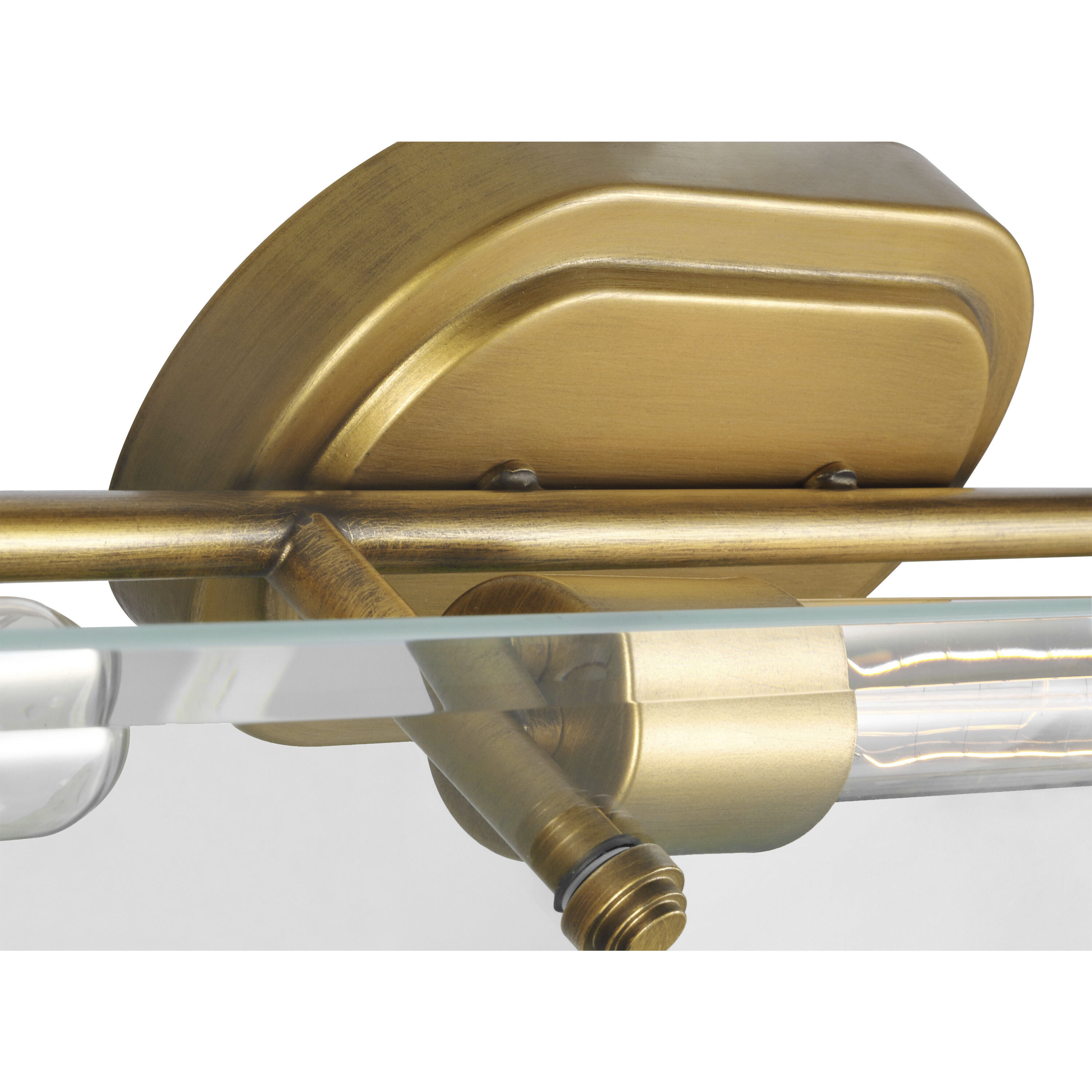 Teton 3 Light 34 inch Natural Brass Bathroom Vanity Light Wall Light