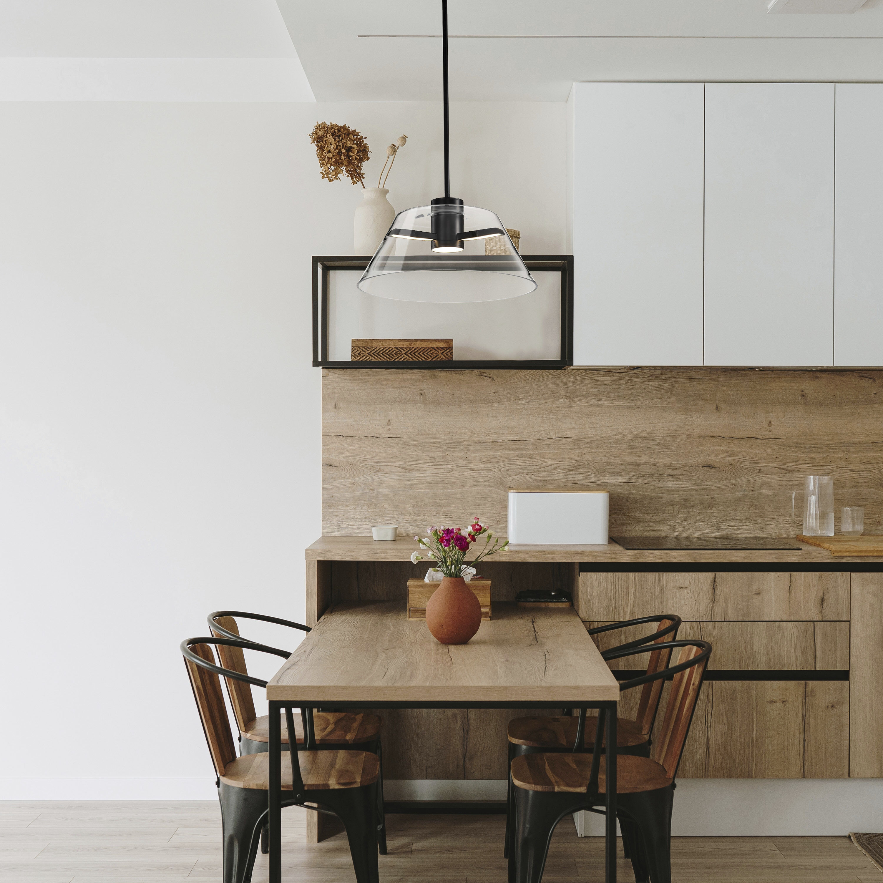 Edmond LED 17 inch Matte Black Pendant Ceiling Light