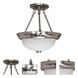 Brentwood 2 Light 11 inch Brushed Nickel Semi-Flush Ceiling Light