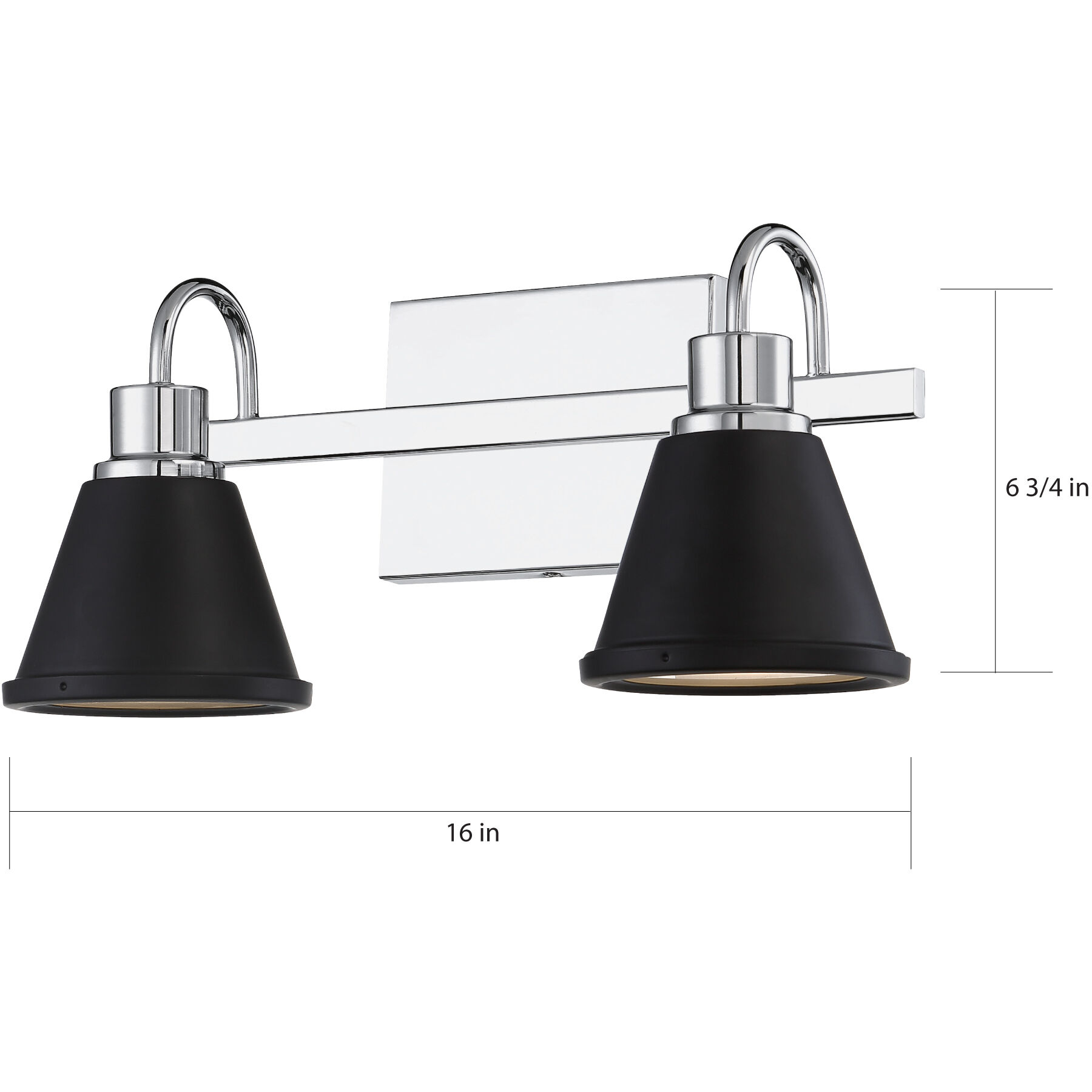 Bette LED 16 inch Polished Nickel and Matte Black Vanity Light Wall Light