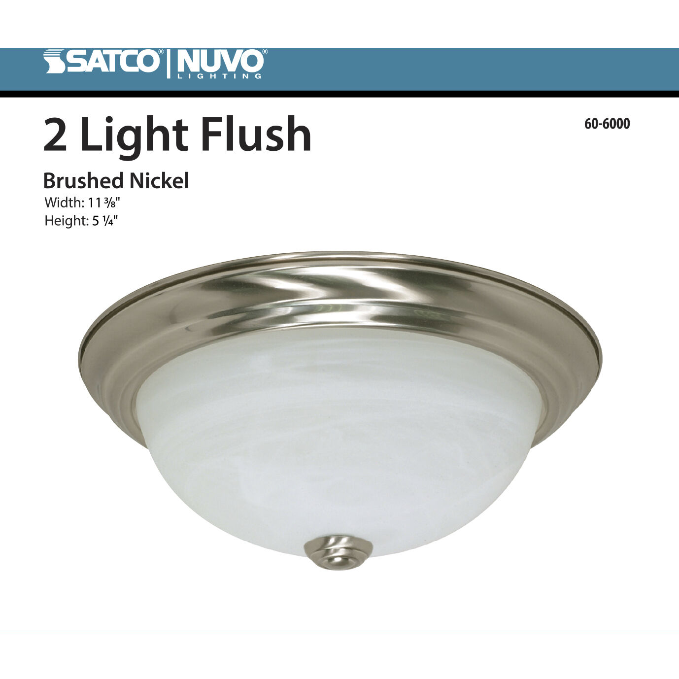 Brentwood 2 Light 11 inch Brushed Nickel Flush Mount Ceiling Light