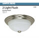 Brentwood 2 Light 11 inch Brushed Nickel Flush Mount Ceiling Light