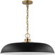 Colony 1 Light 24 inch Matte Black/Burnished Brass Pendant Ceiling Light