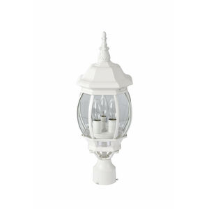 Central Park 3 Light 21 inch White Outdoor Post Lantern