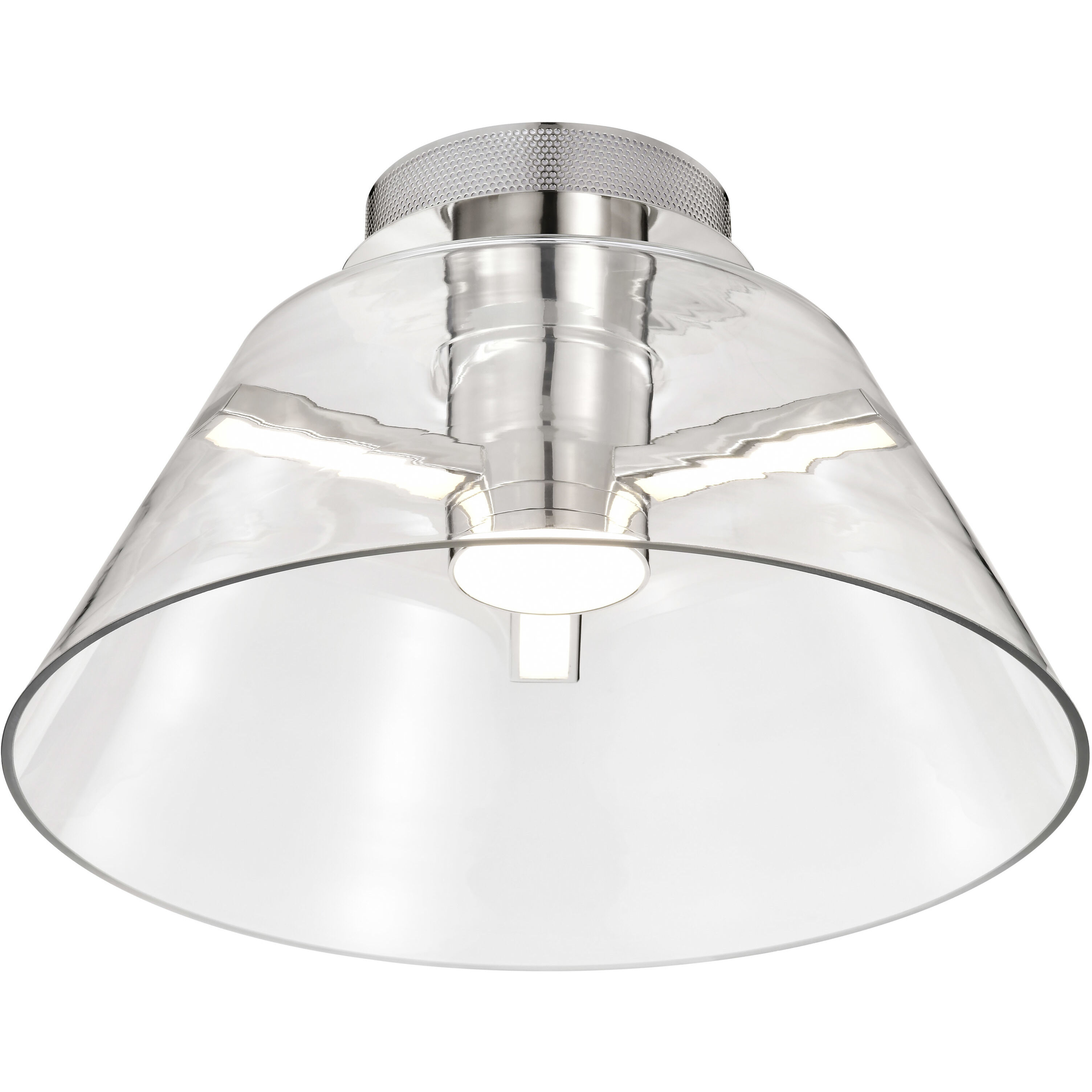Edmond LED 17 inch Polished Nickel Semi Flush Mount Ceiling Light