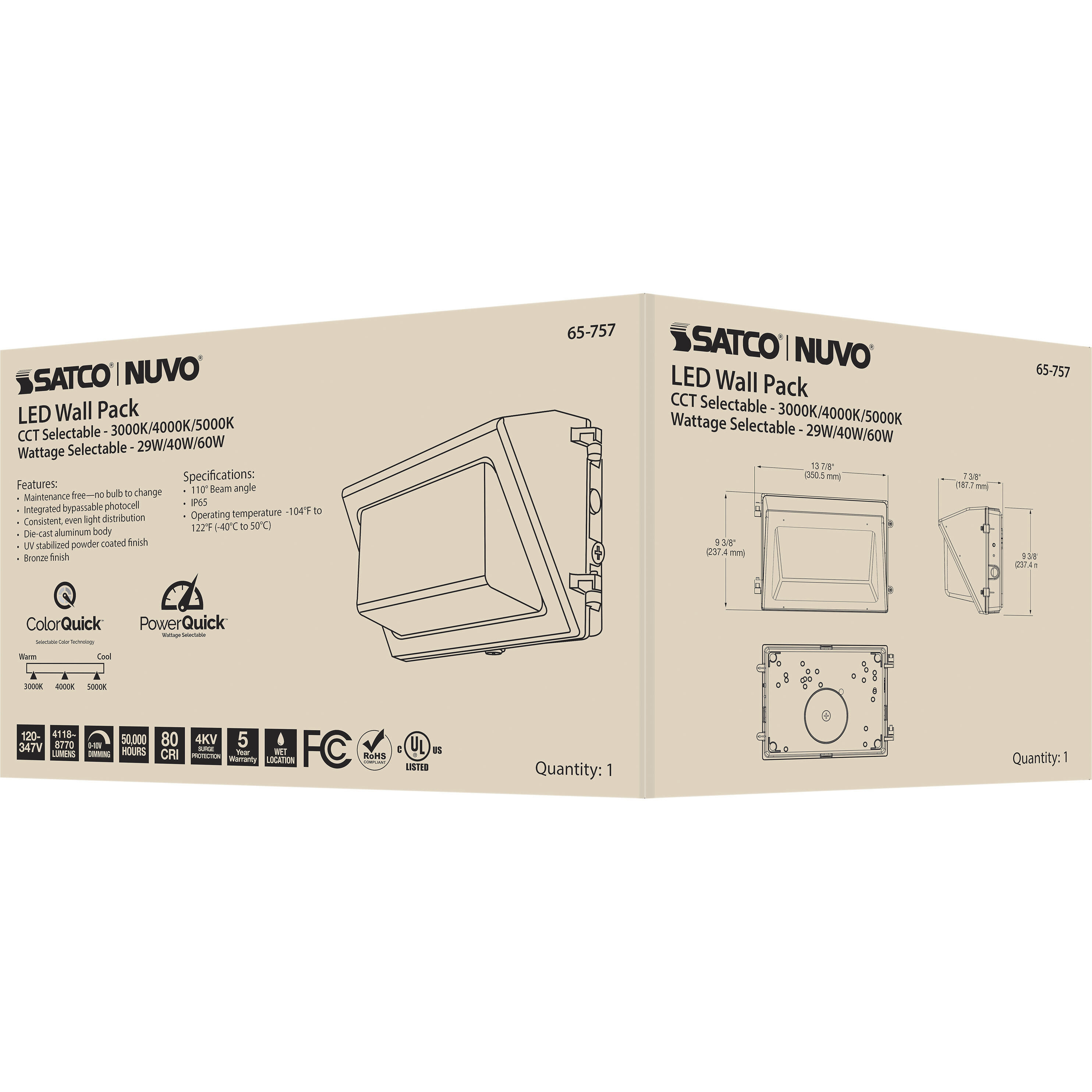 Brentwood LED 9 inch Bronze Outdoor/Indoor Wall Pack