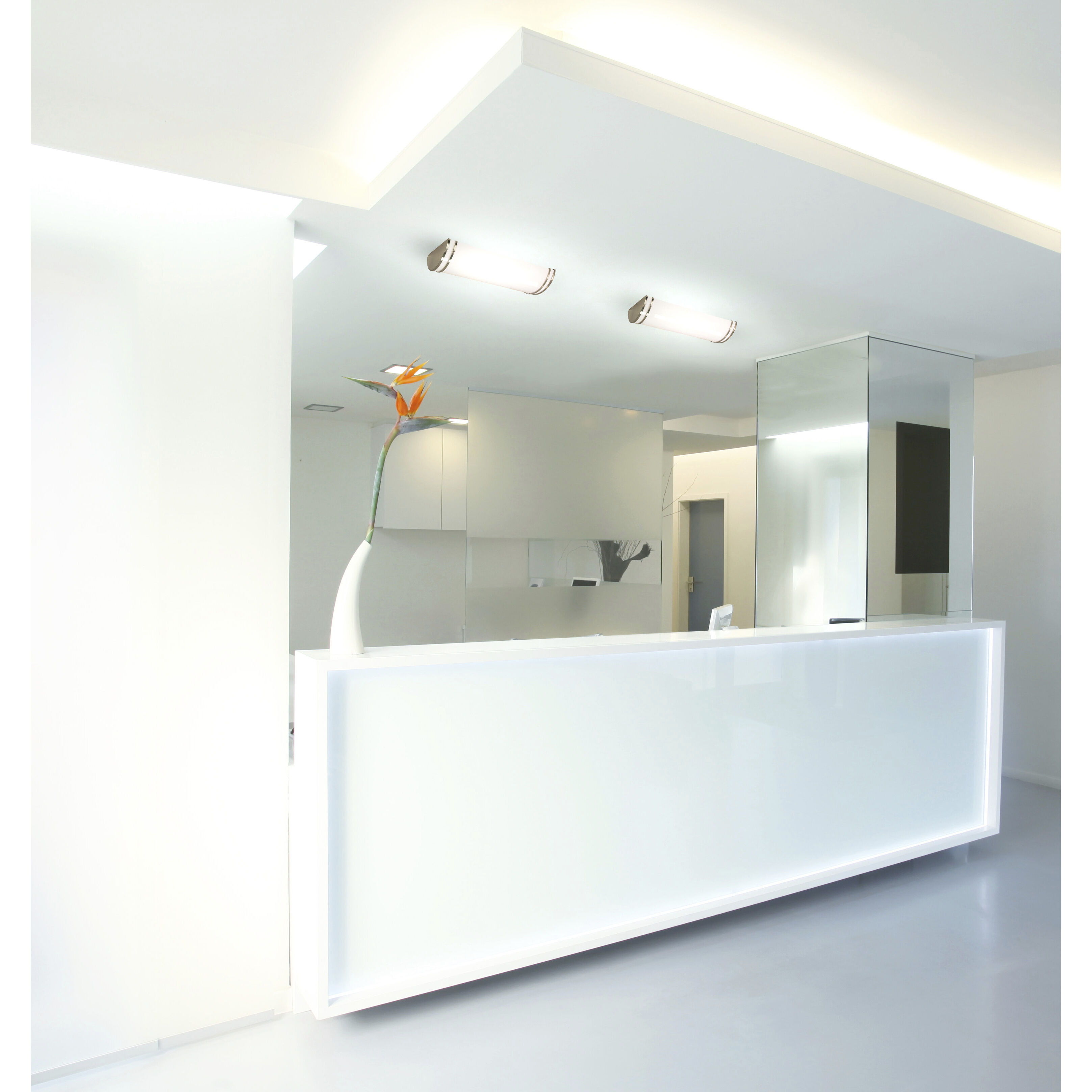 Glamour LED 12 inch Brushed Nickel Linear Flush Ceiling Light