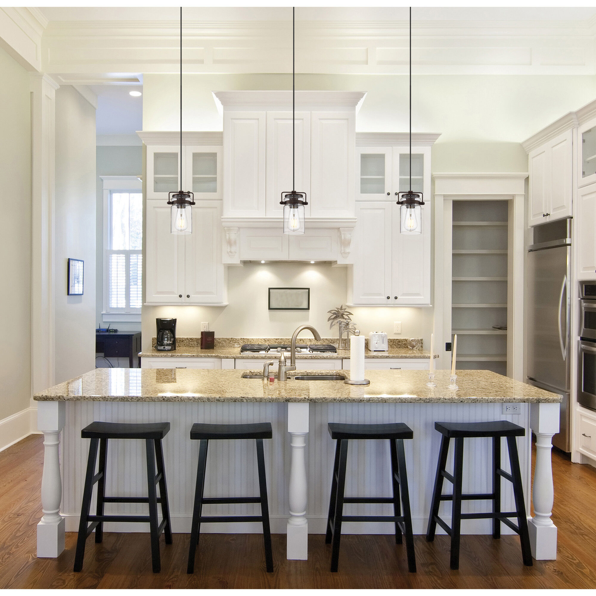 Antebellum 1 Light 5 inch Matte Black and Clear Mini Pendant Ceiling Light