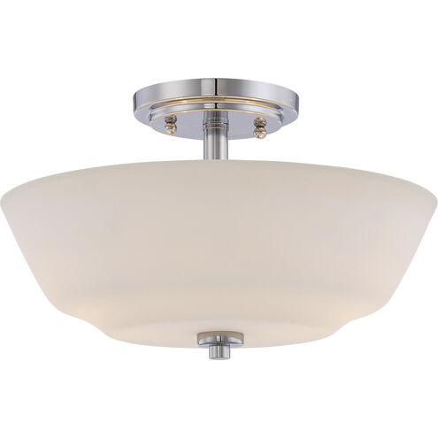 Willow 2 Light 13 inch Polished Nickel Semi Flush Mount Ceiling Light