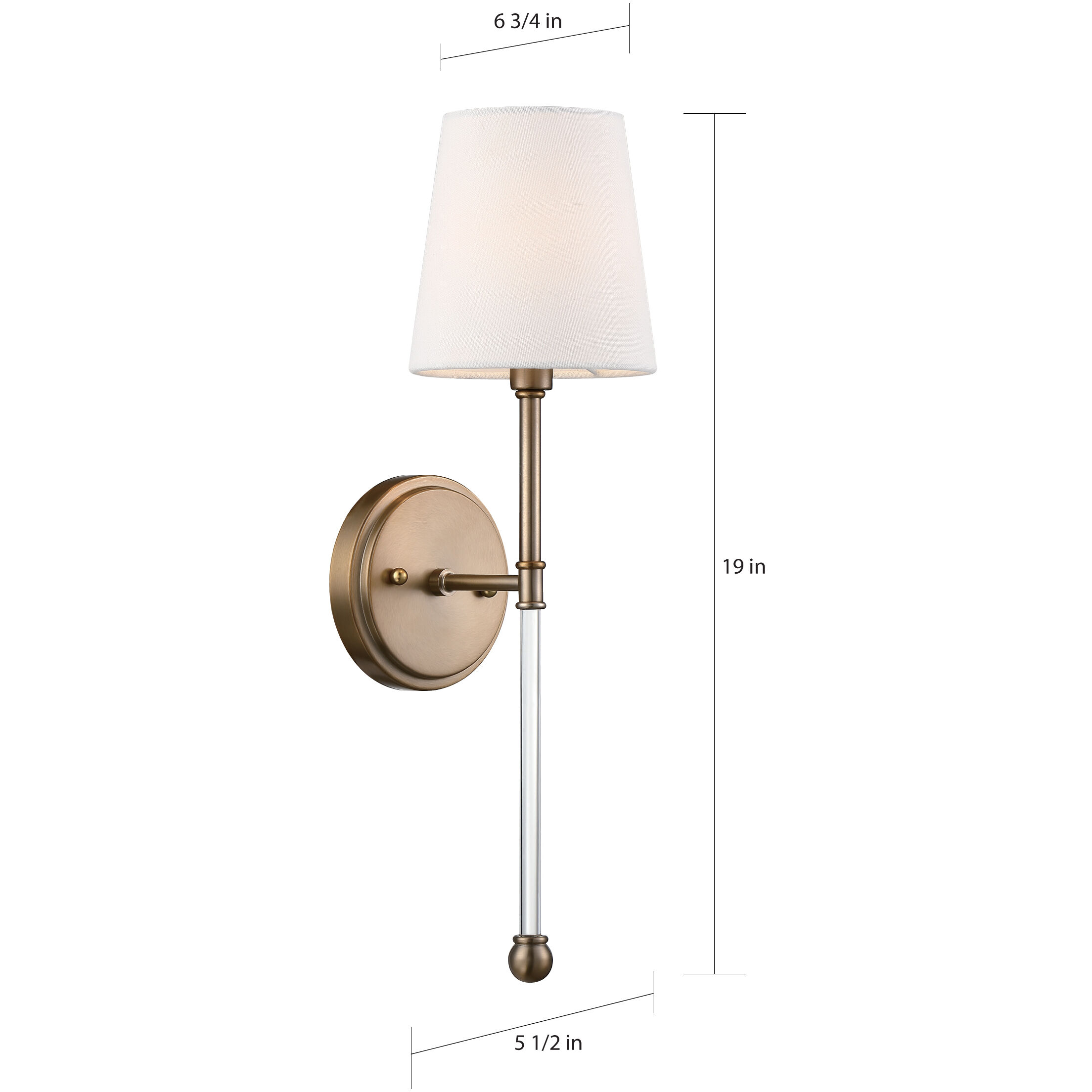 Olmsted 1 Light 6 inch Burnished Brass and White Wall Sconce Wall Light 