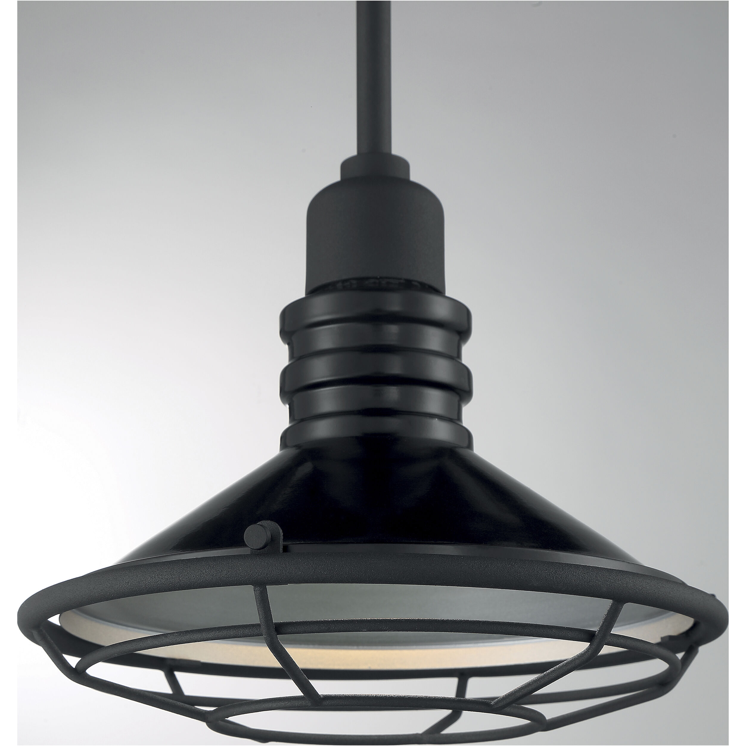 Blue Harbor 1 Light 9.75 inch Gloss Black and Silver Pendant Ceiling Light