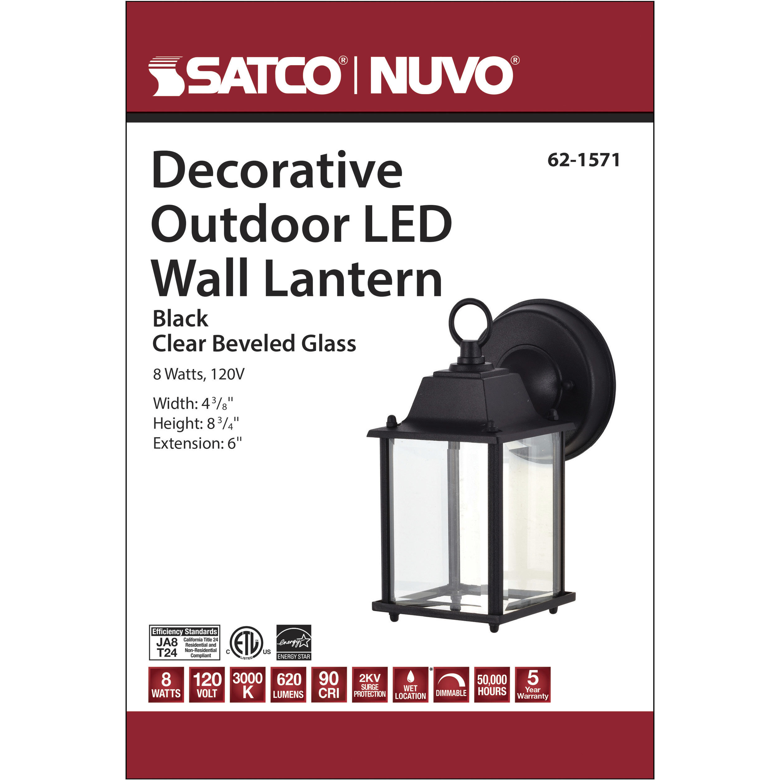 Brentwood LED 9 inch Black Outdoor Wall Mount