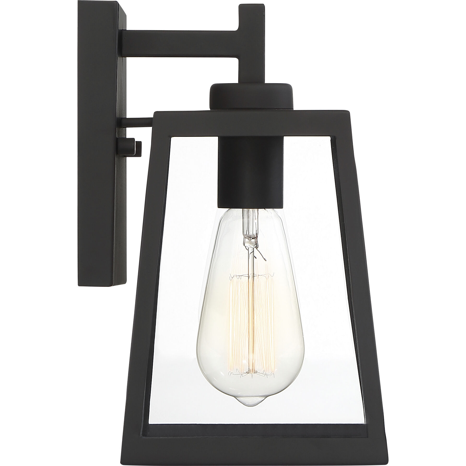 Halifax 1 Light 10 inch Matte Black and Glass Outdoor Wall Lantern, Small