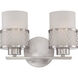 Fusion 2 Light 12 inch Brushed Nickel Vanity Light Wall Light