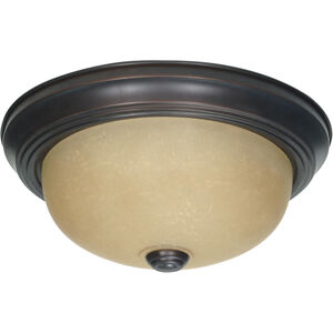 Brentwood 2 Light 11 inch Mahogany Bronze and Champagne Flush Mount Ceiling Light