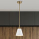 Dover 1 Light 7 inch White/Vintage Brass Pendant Ceiling Light