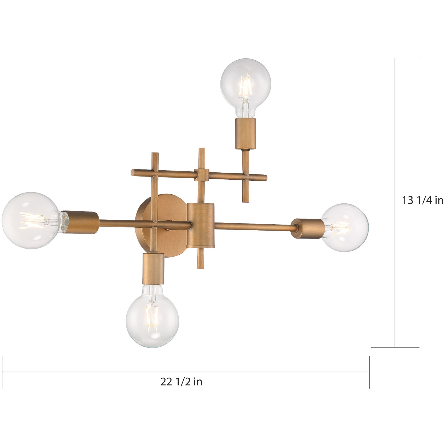 Delphi 4 Light 23 inch Aged Gold Vanity Light Wall Light