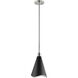 Tango 1 Light 8 inch Matte Black/Polished Nickel Pendant Ceiling Light