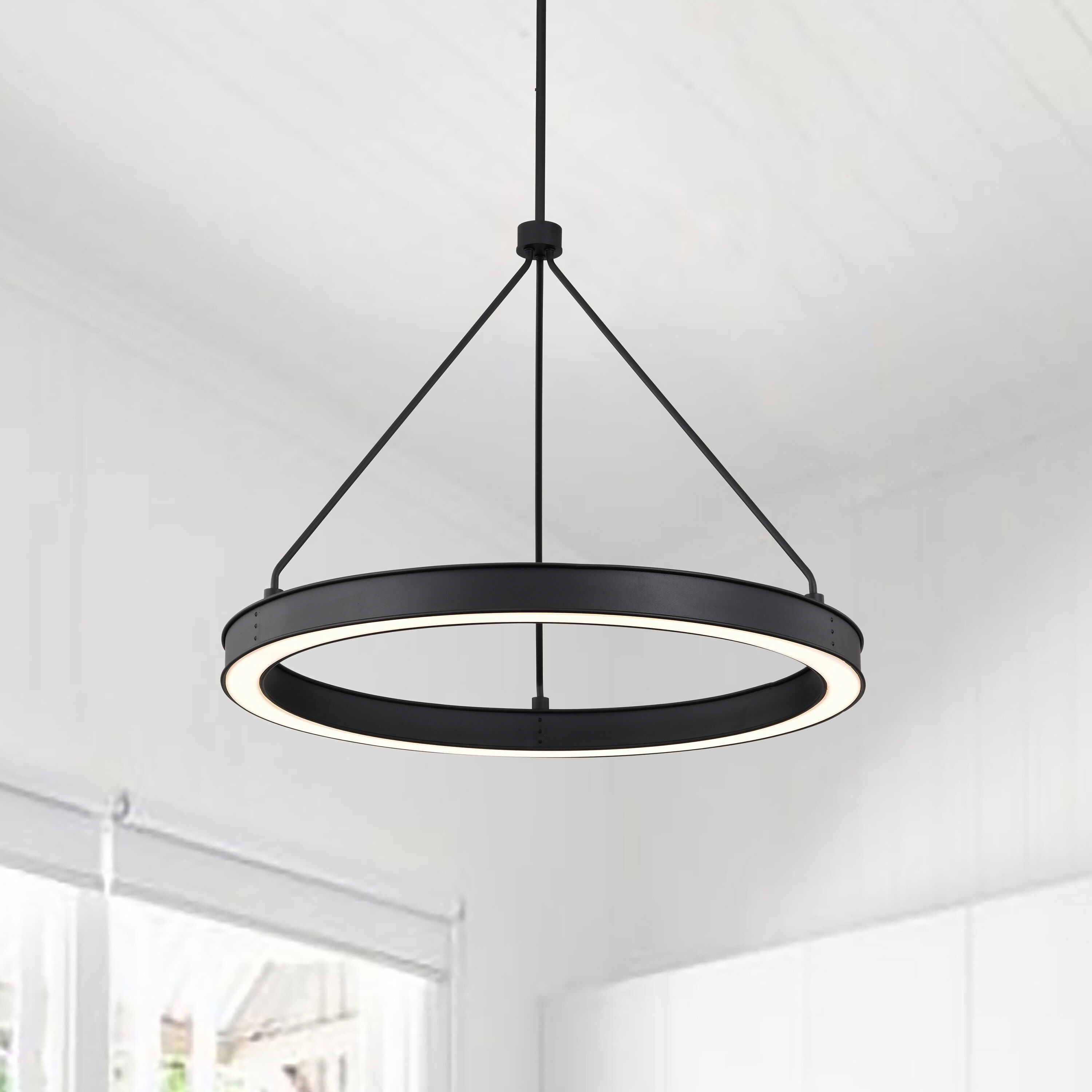 Longford LED 30 inch Textured Black Pendant Ceiling Light