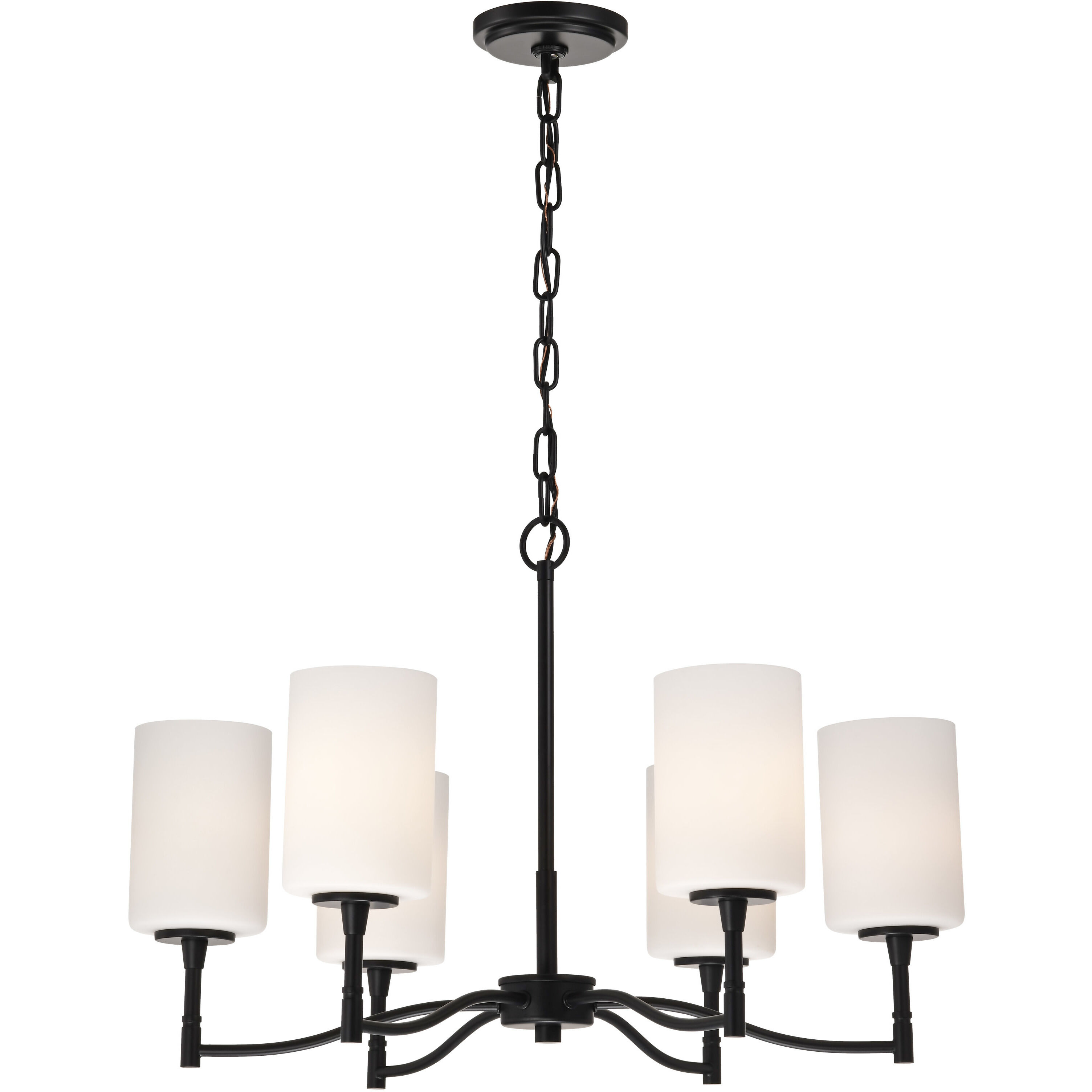 Liam 25 inch Matte Black Chandelier Ceiling Light