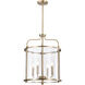 Yorktown 4 Light 16 inch Burnished Brass Pendant Ceiling Light