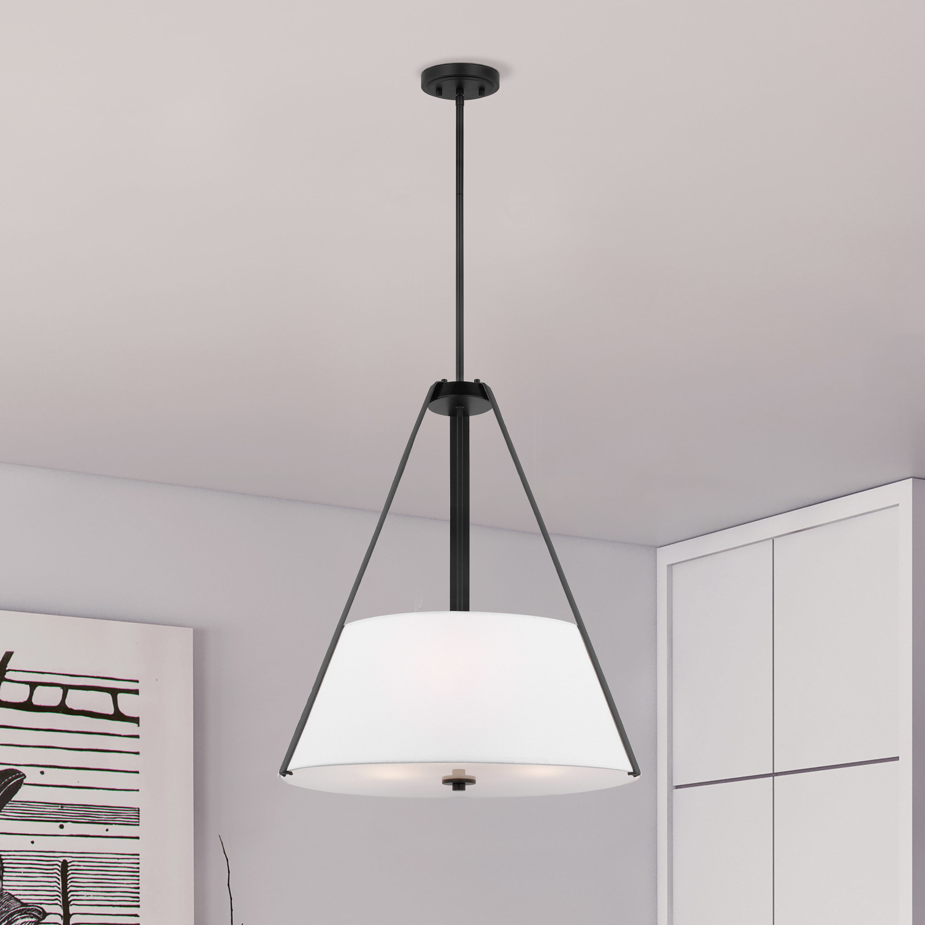 Brewster 3 Light 22 inch Black Pendant Ceiling Light