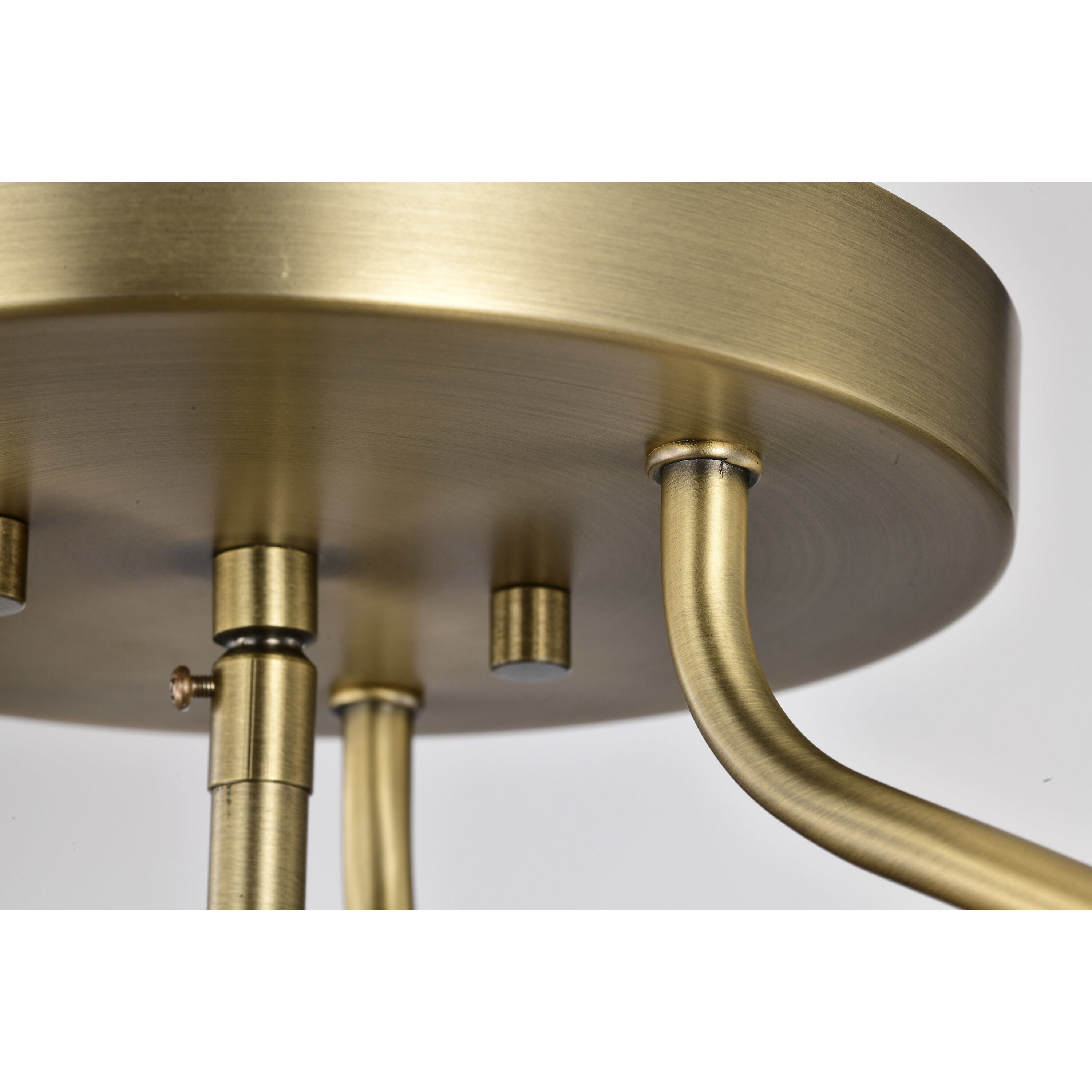 Amado 3 Light 14 inch Vintage Brass Semi Flush Mount Ceiling Light