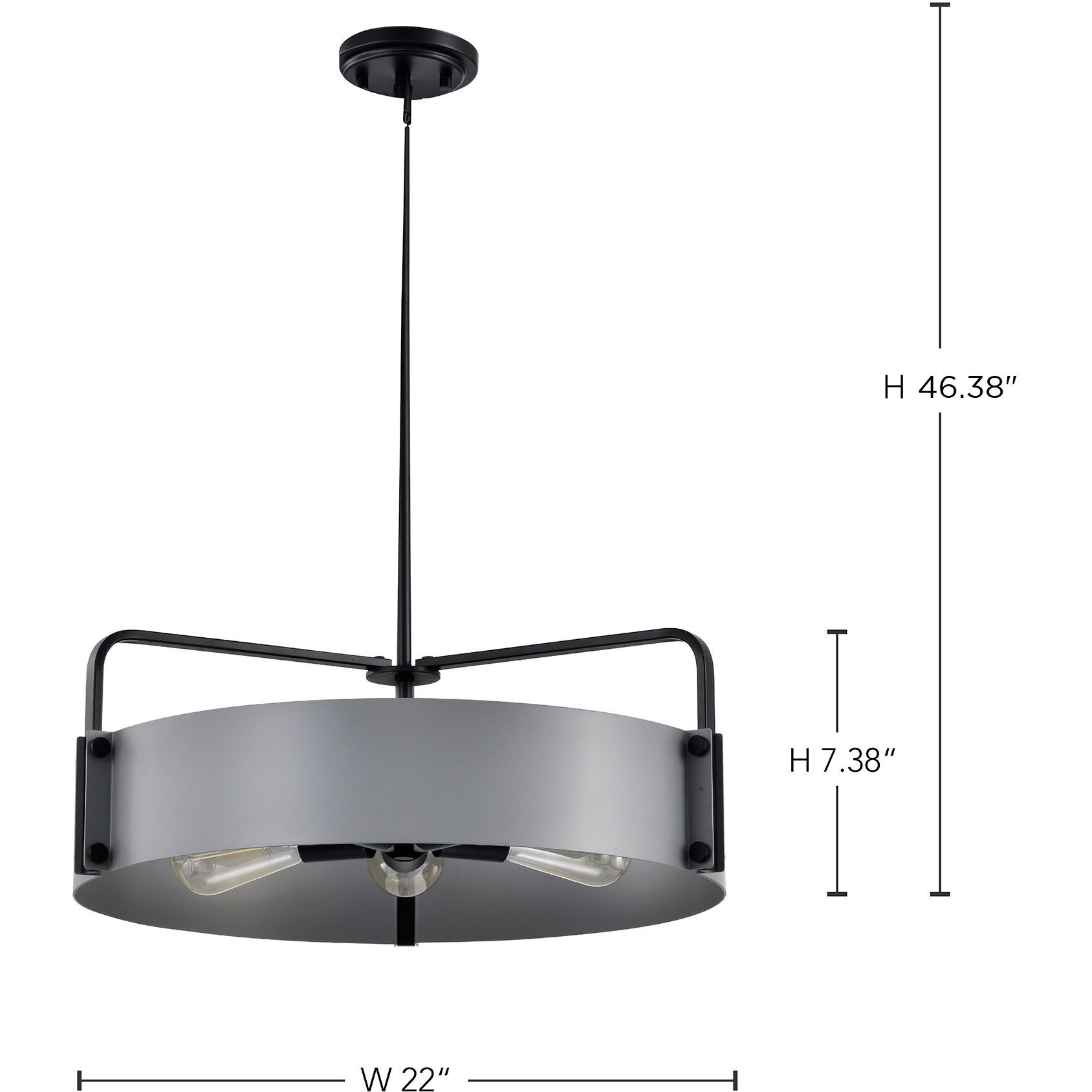 Altos 5 Light 22 inch Matte Gray Pendant Ceiling Light