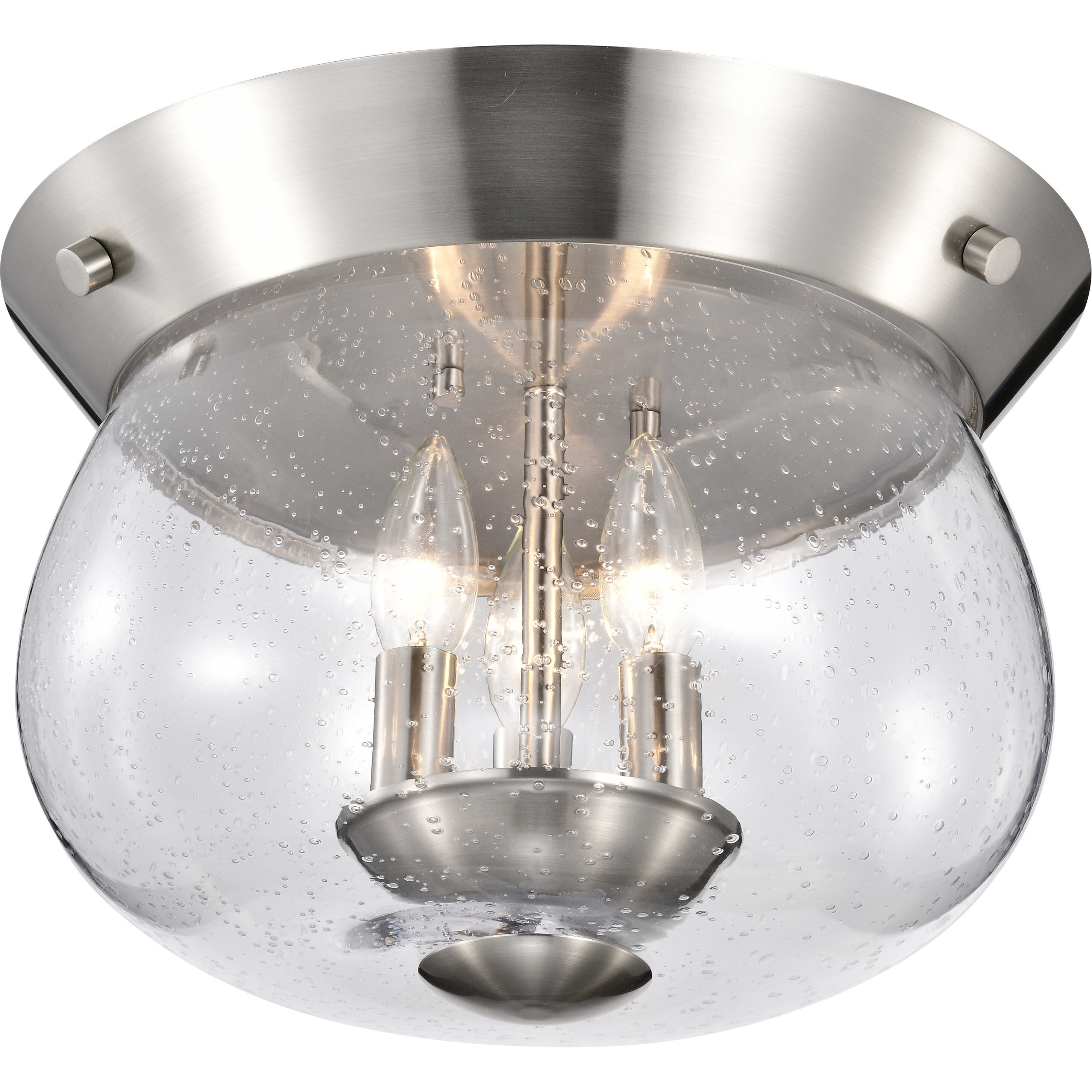 Boliver 3 Light 13.5 inch Brushed Nickel Flush Mount Ceiling Light