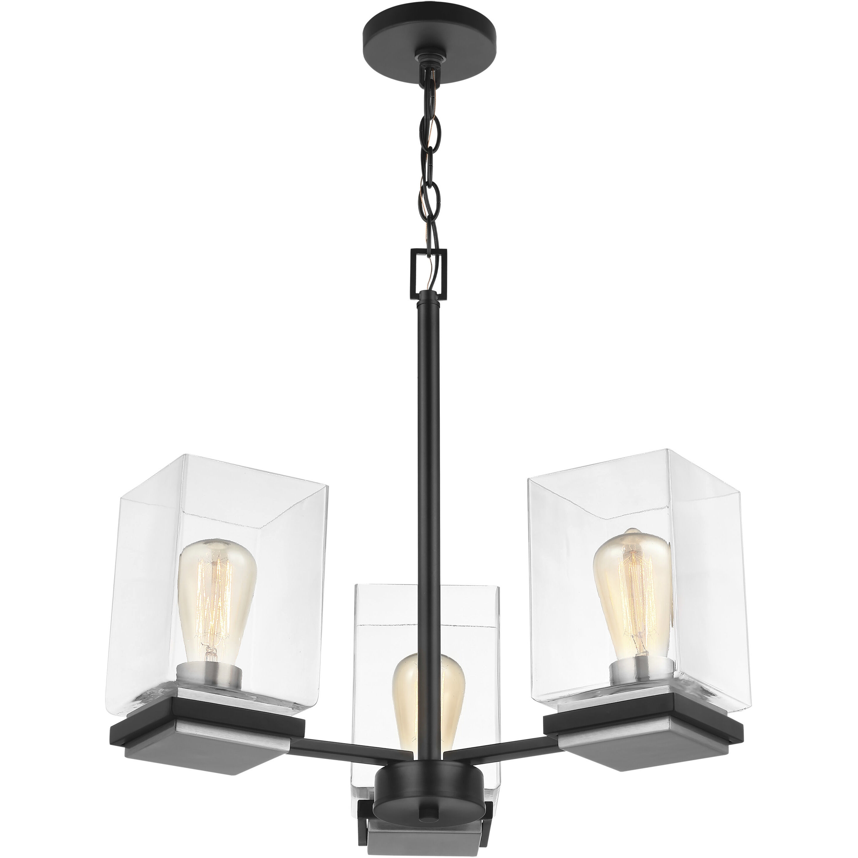 Crossroads 3 Light 21.13 inch Matte Black Chandelier Ceiling Light