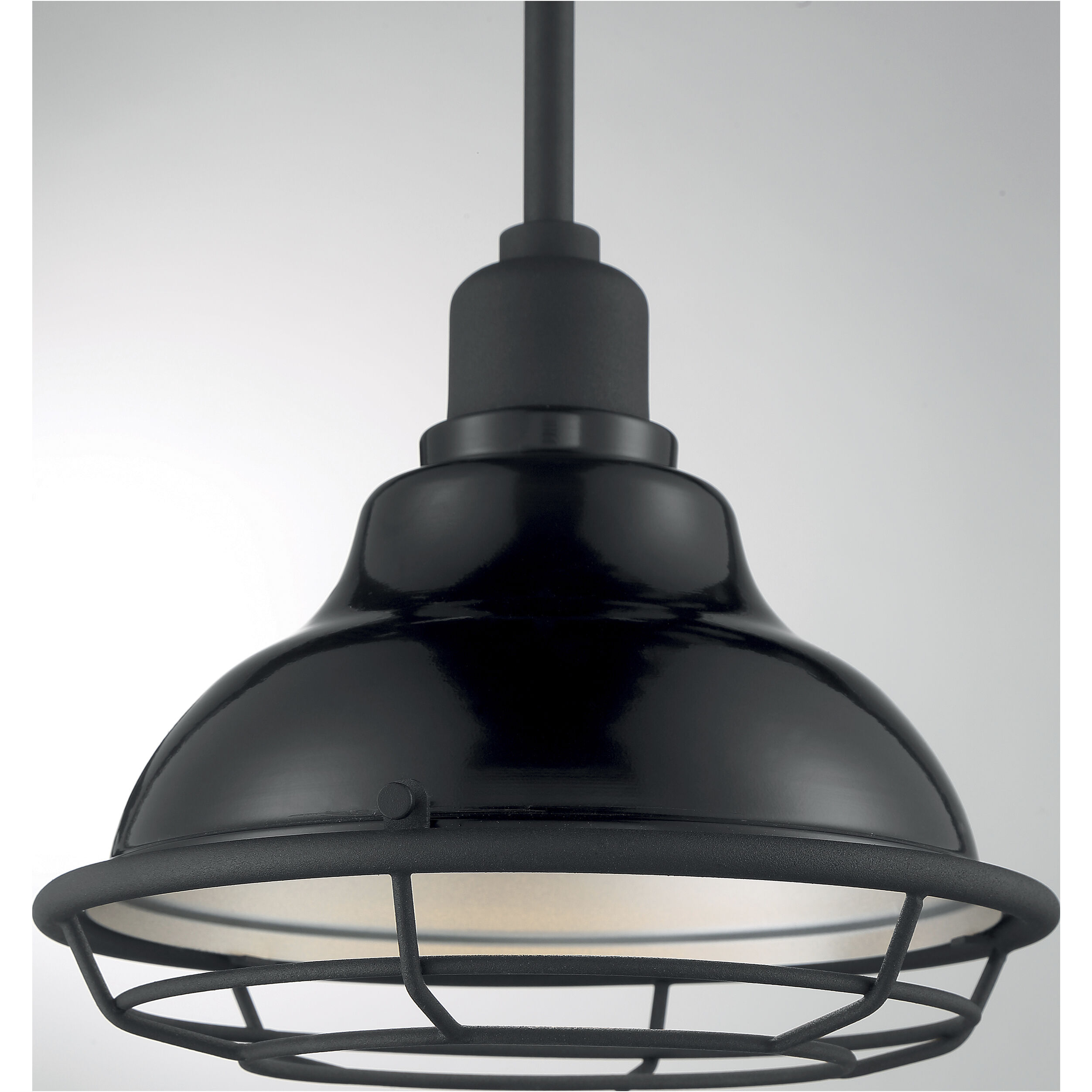 Newbridge 1 Light 10 inch Gloss Black and Silver Pendant Ceiling Light