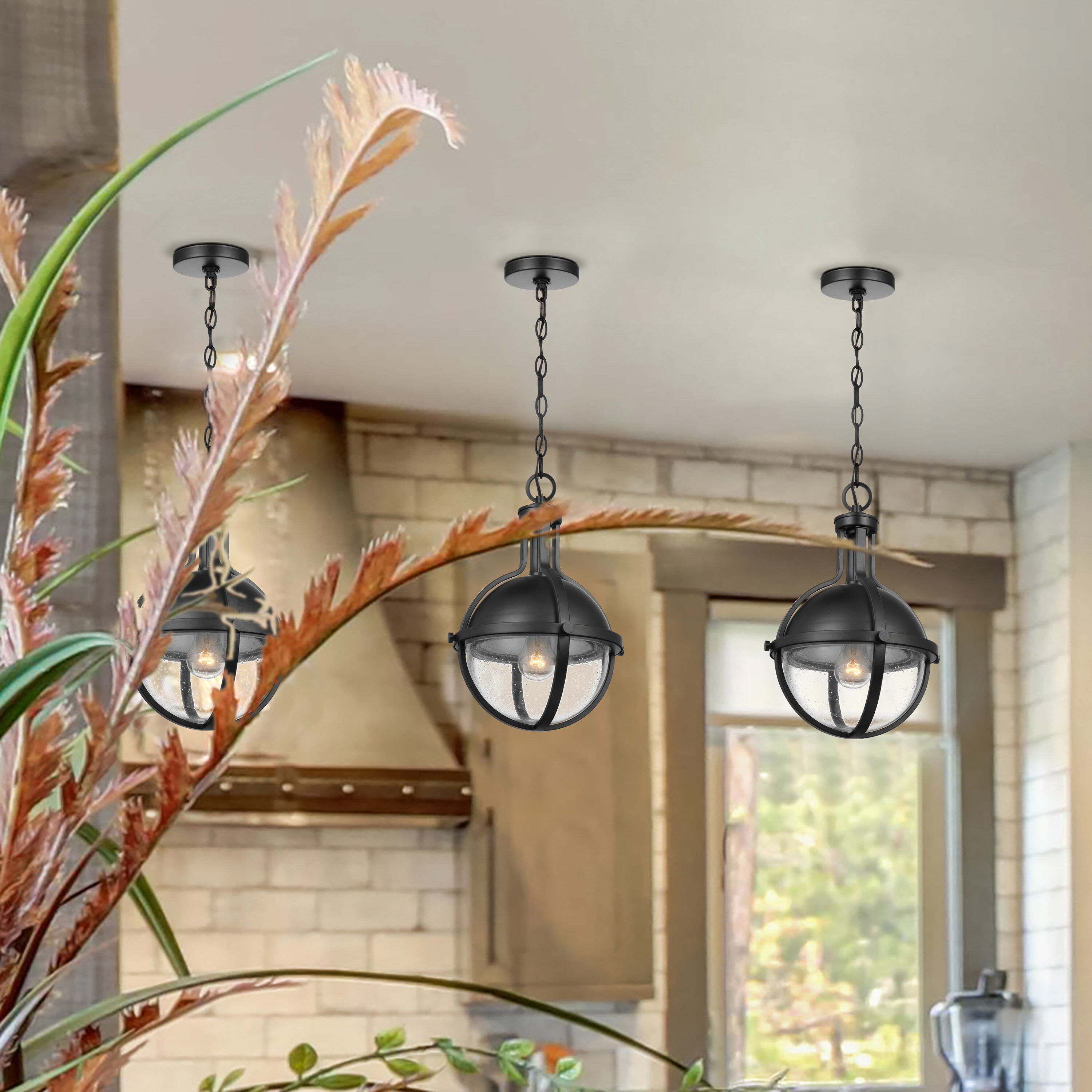 Lincoln 1 Light 11 inch Matte Black Pendant Ceiling Light