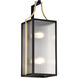 Holden 21.75 inch Black and Gold Outdoor Wall Light